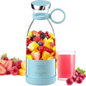 380ML Mini Juice Blender Smoothie Maker Blender Drink Bottle USBJ- 14 20 Juicer (1 Jar, Green)