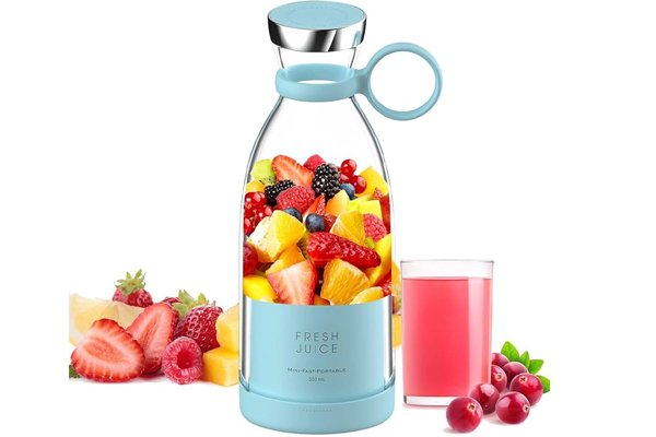 380ML Mini Juice Blender Smoothie Maker Blender Drink Bottle USBJ- 14 20 Juicer (1 Jar, Green) 01